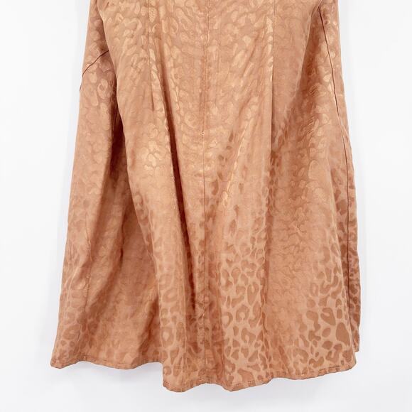 Urban Outfitters UO Leopard Jacquard Slip Dress Terracotta Mini Womens Sz Small - Picture 10 of 12